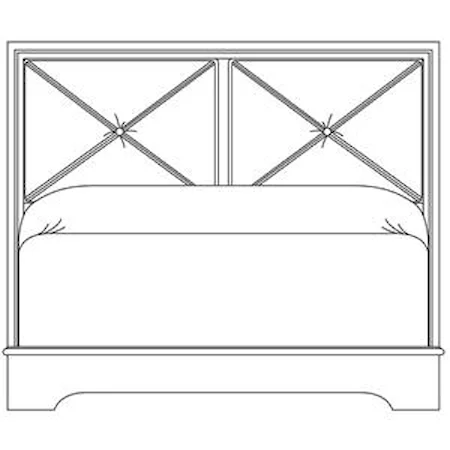 King Low Profile Bed with Leather Panel Headboard